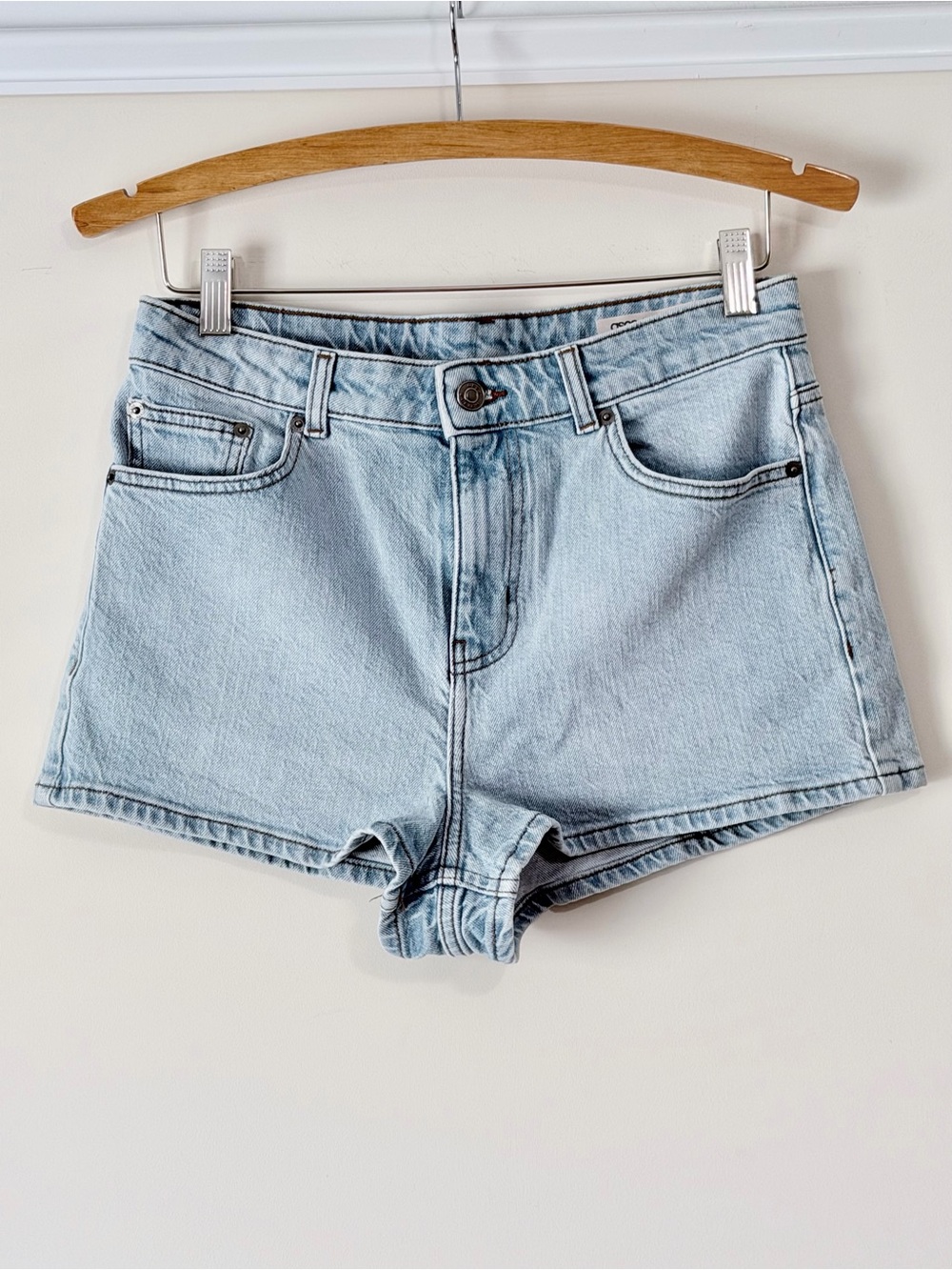 ASOS Light Blue High-Rise Denim Shorts